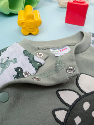 Pijama de felpa para bebé "dinosaurio" de algodón orgánico - Prénatal