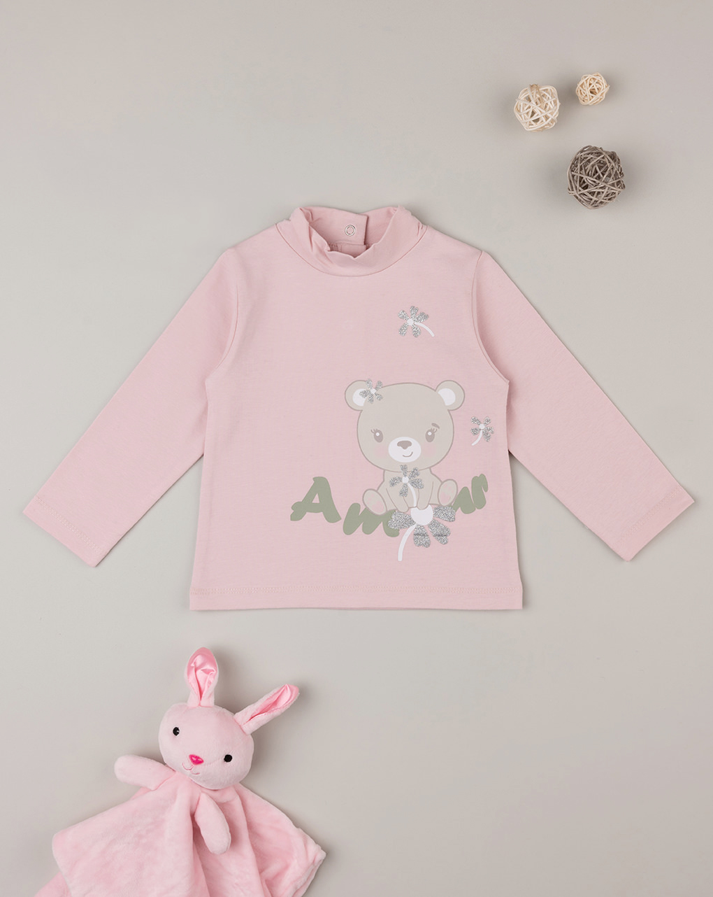 Lobo-cubo "teddy" rosa de niña - Prénatal