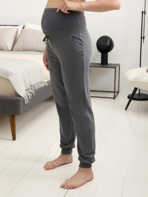 Pantalón jogger premamá de felpa gris oscuro - Prénatal
