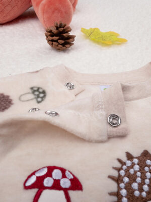 Pijama para bebé de algodón orgánico beige - Prénatal