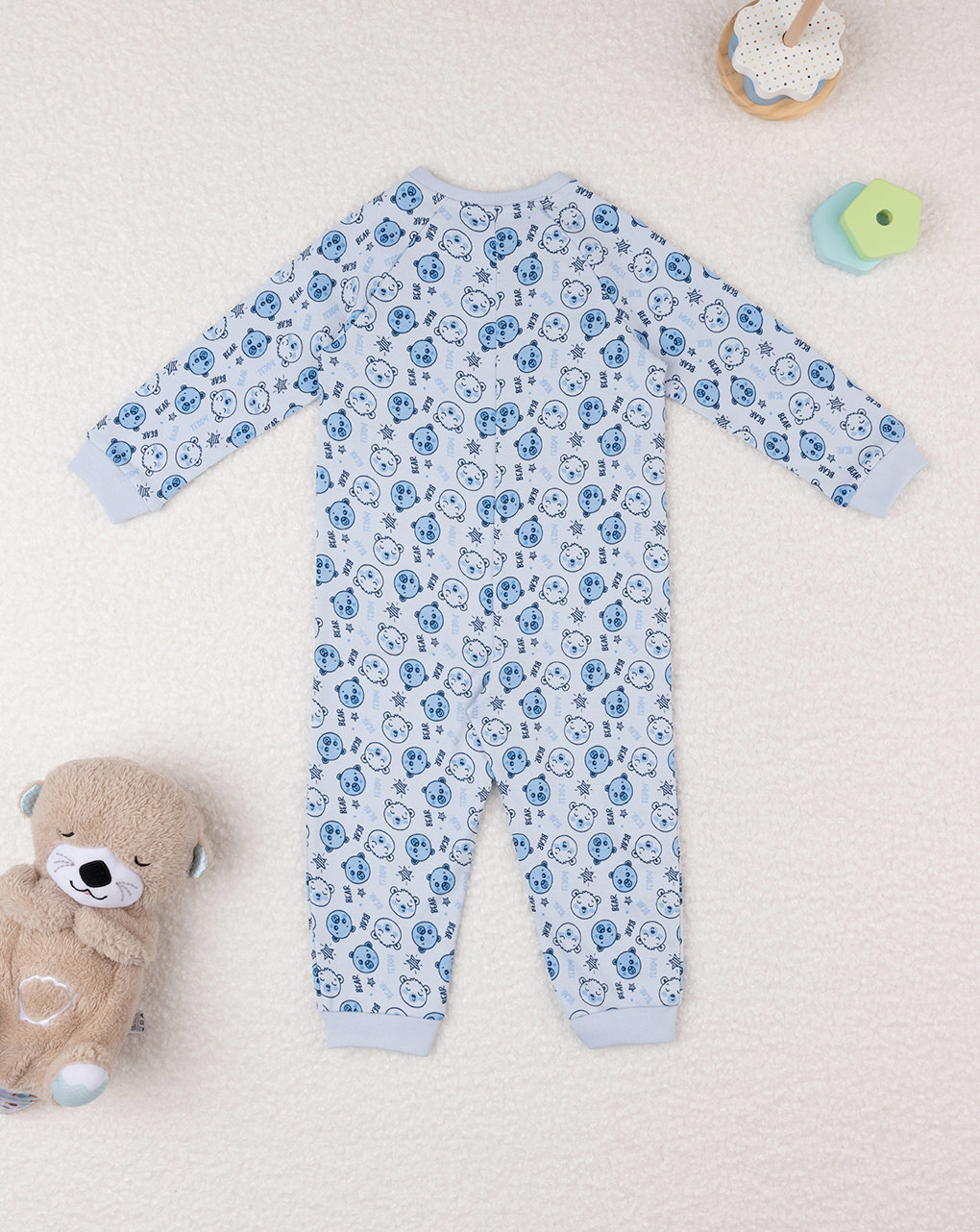Pijama de una pieza gris bebé "osos - Prénatal