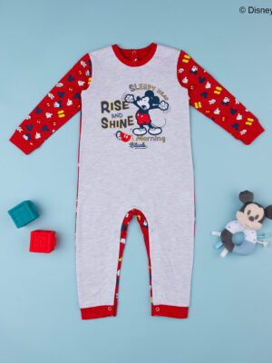 Pijama infantil de felpa "mickey mouse" de algodón orgánico - Prénatal