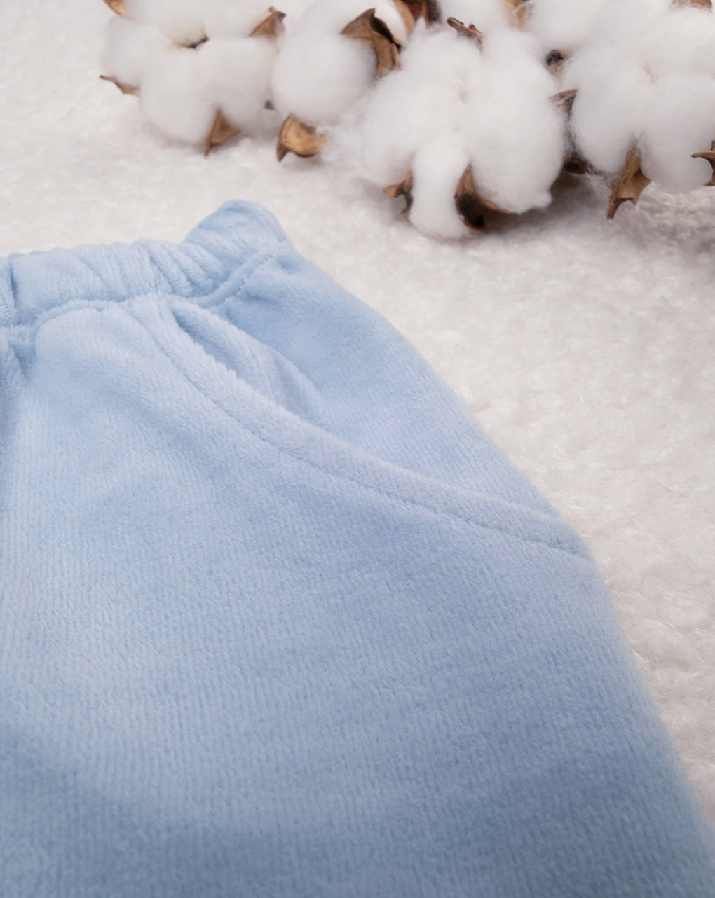 Pantalón unisex de chenilla azul claro - Prénatal