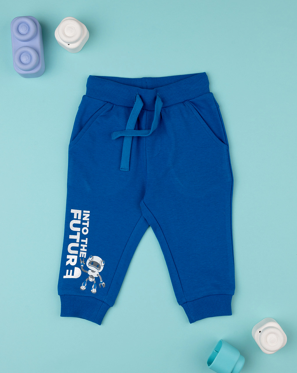 Pantalón casual de rizo francés para niños azul - Prénatal