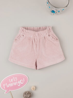 Pantalón corto de terciopelo rosa para niña - Prénatal