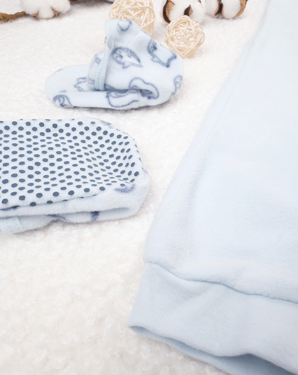 Pijama azul bebé de algodón orgánico - Prénatal