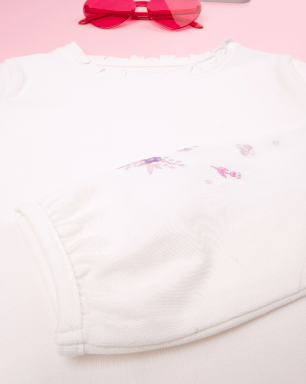 Camiseta niña nata bordada - Prénatal