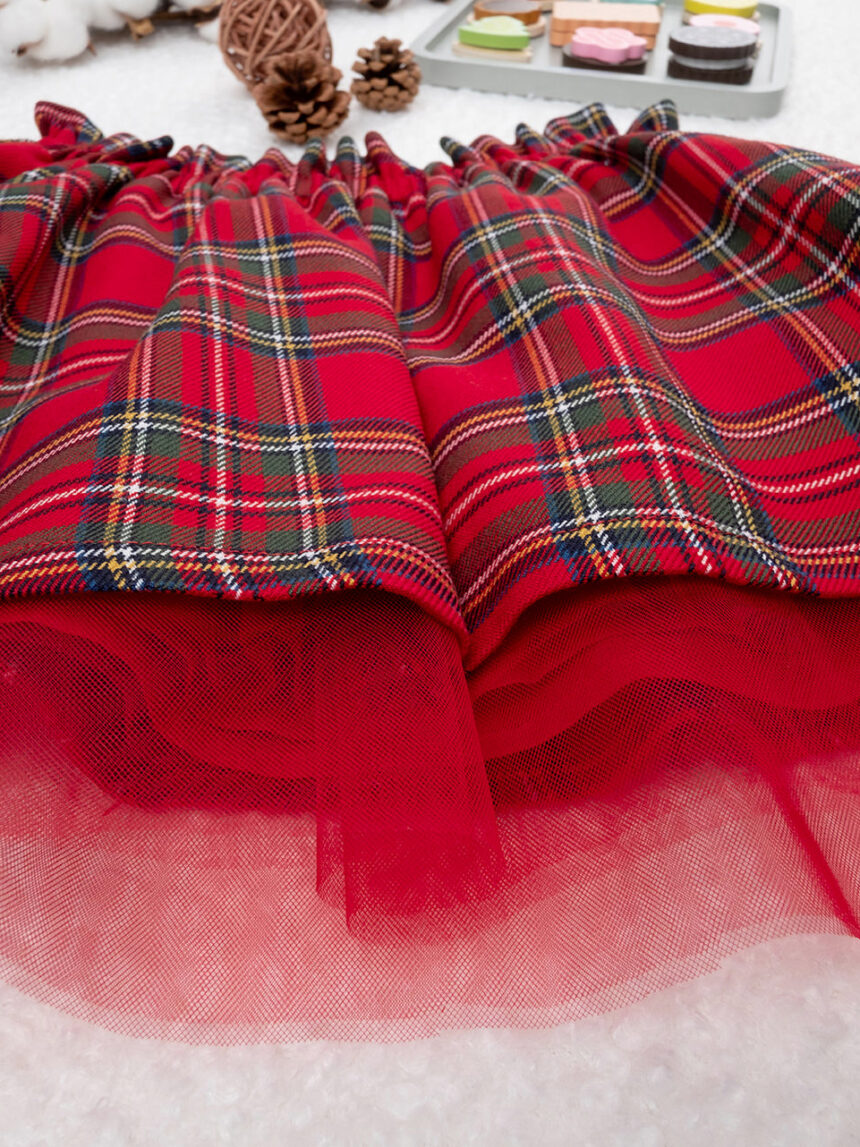 Falda clásica de tartán para niñas con velo - Prénatal