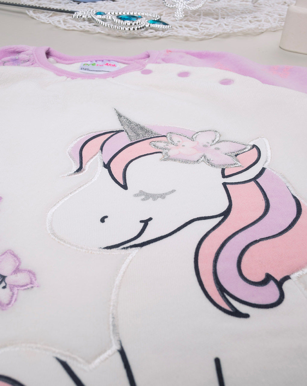 Pijama de chenilla para bebé niña "unicornios - Prénatal