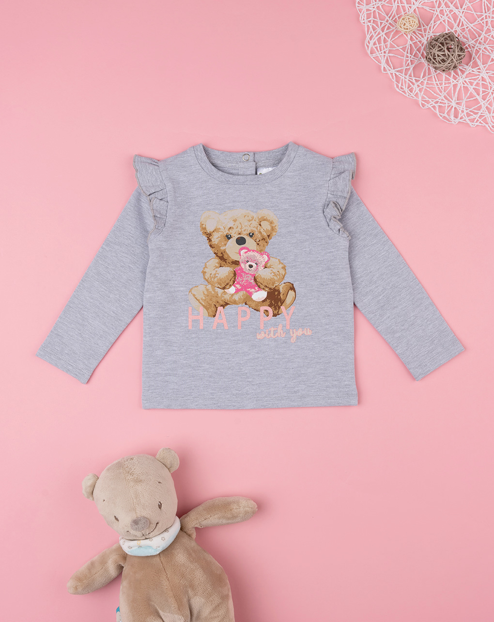 Sudadera gris 'bears' de niña - Prénatal
