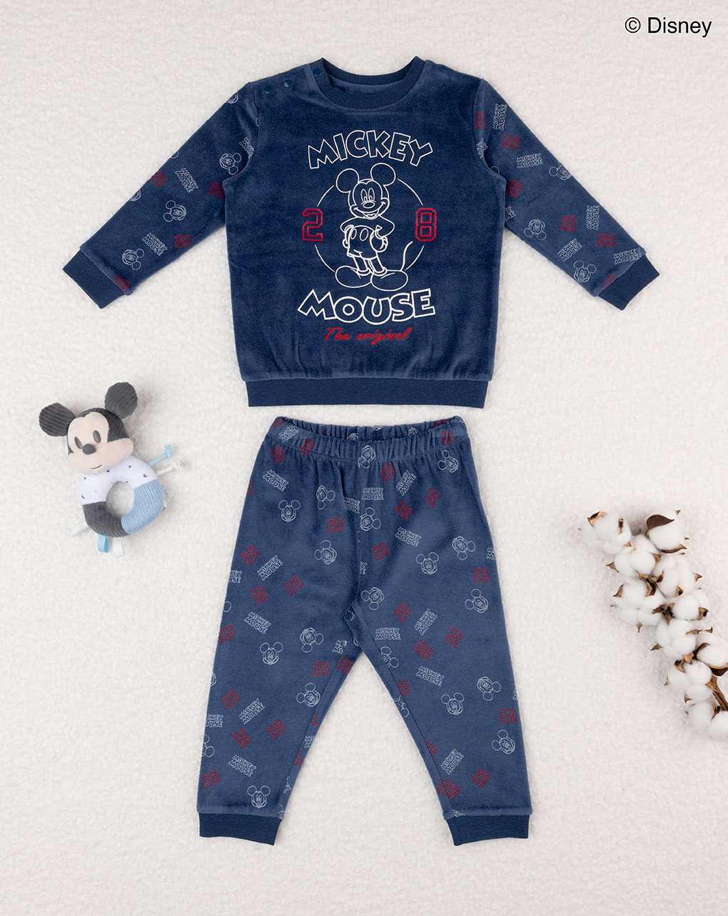 Pijama azul bebé de algodón orgánico - Prénatal