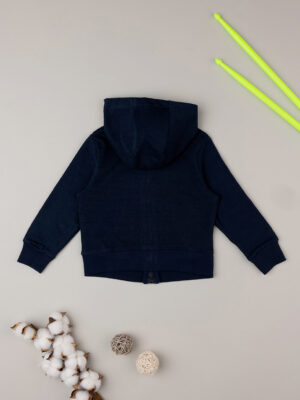 Sudadera azul de niño con capucha y cremallera - Prénatal