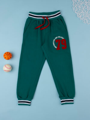 Pantalón largo de niño de forro polar verde - Prénatal