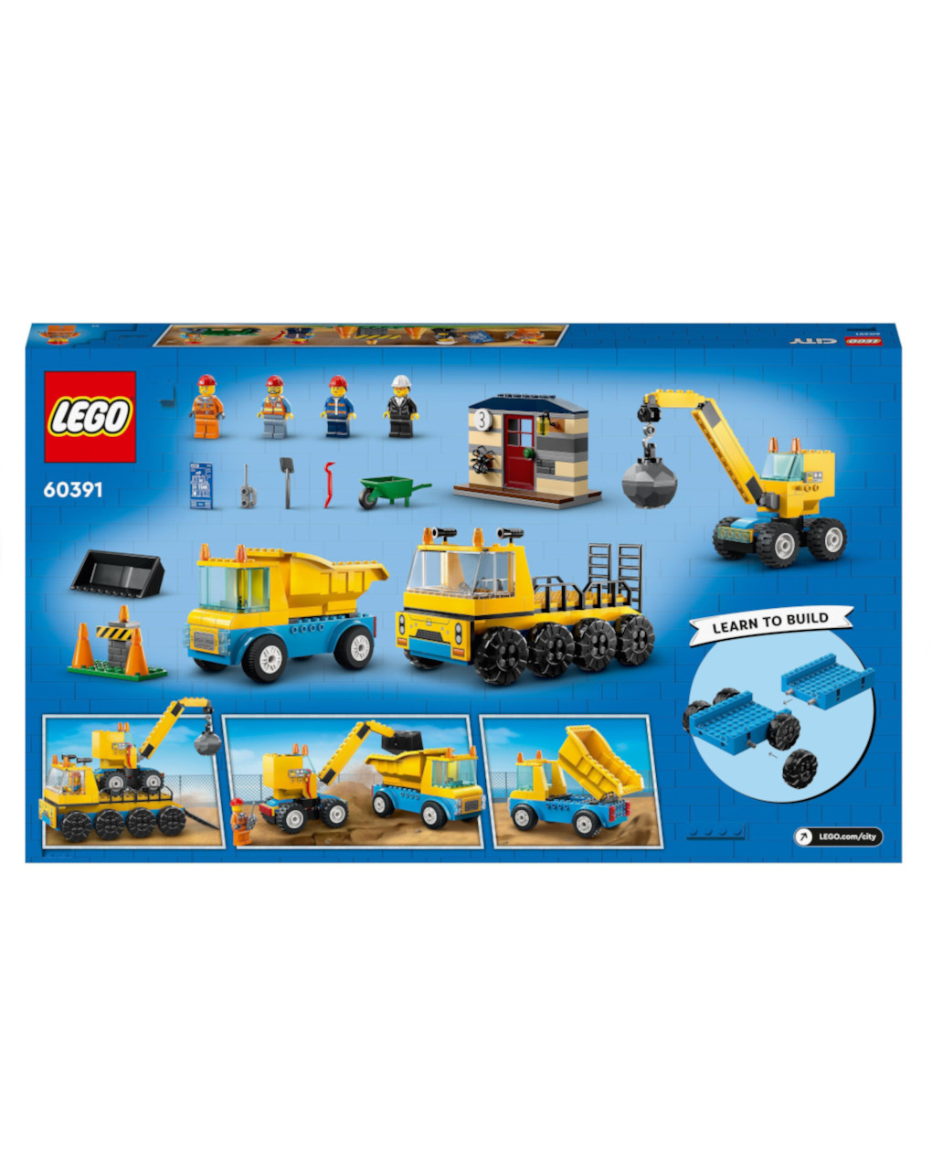 Camión de construcción y grúa con bola de demolición 60391 - lego city - LEGO
