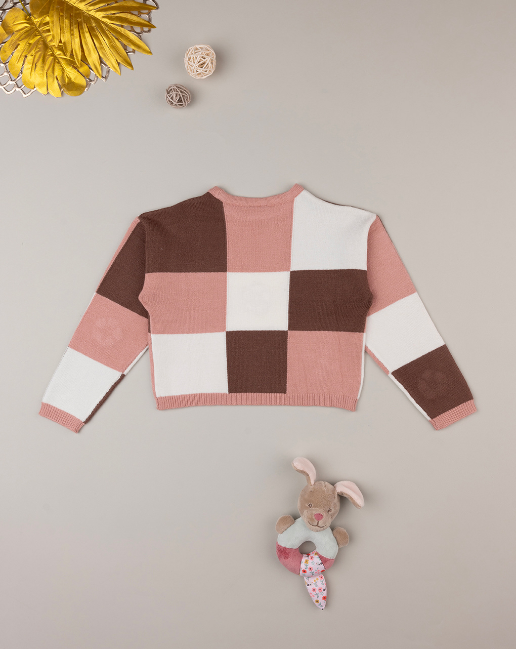 Jersey a cuadros de tricot para niña - Prénatal