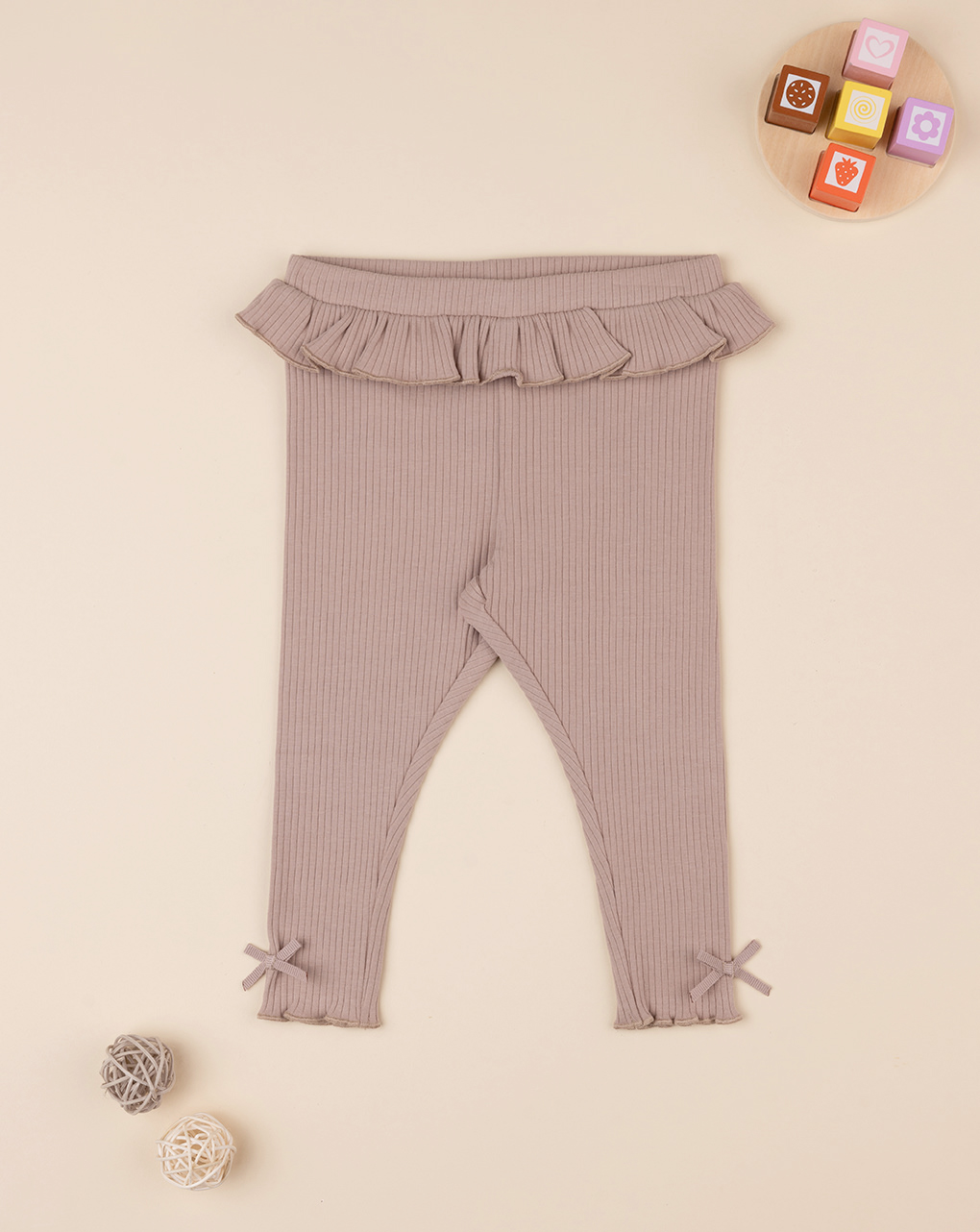 Leggings beige niña con rouches - Prénatal