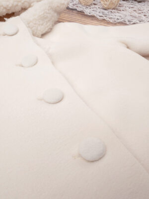 Abrigo para recién nacido efecto piel de oveja color crema - Prénatal