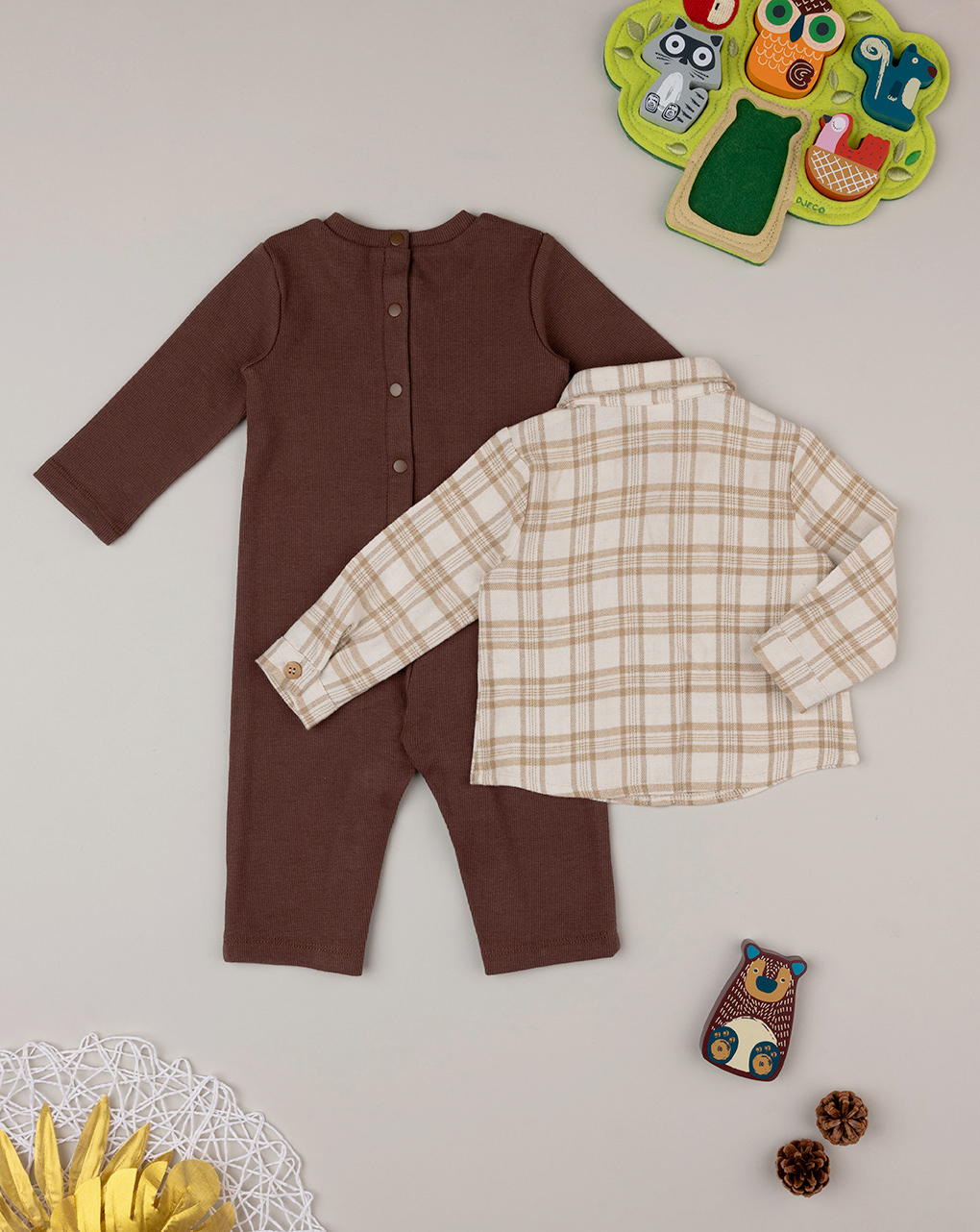 Conjunto de pijama y camisa de franela para bebé - Prénatal