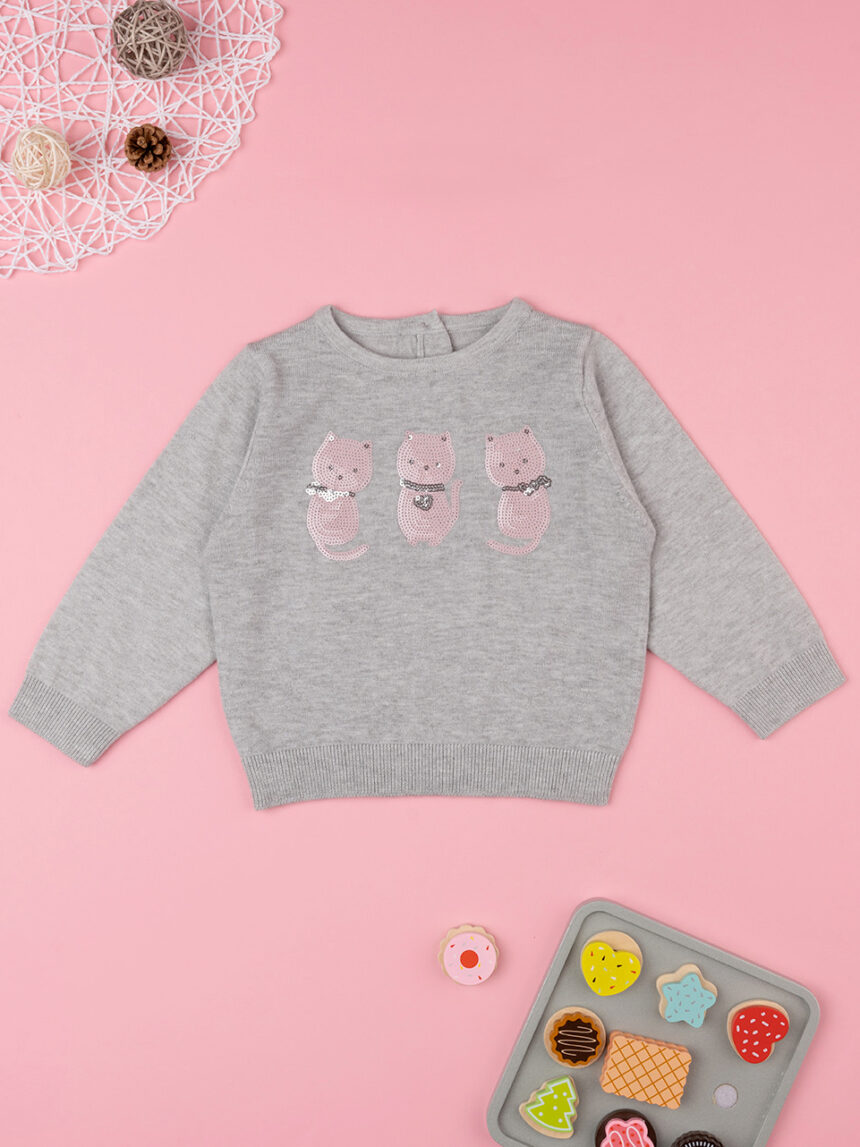 Jersey tricot gris niña - Prénatal