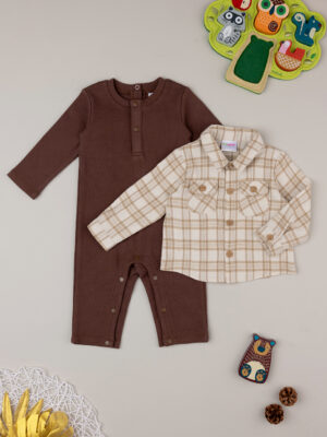 Conjunto de pijama y camisa de franela para bebé - Prénatal