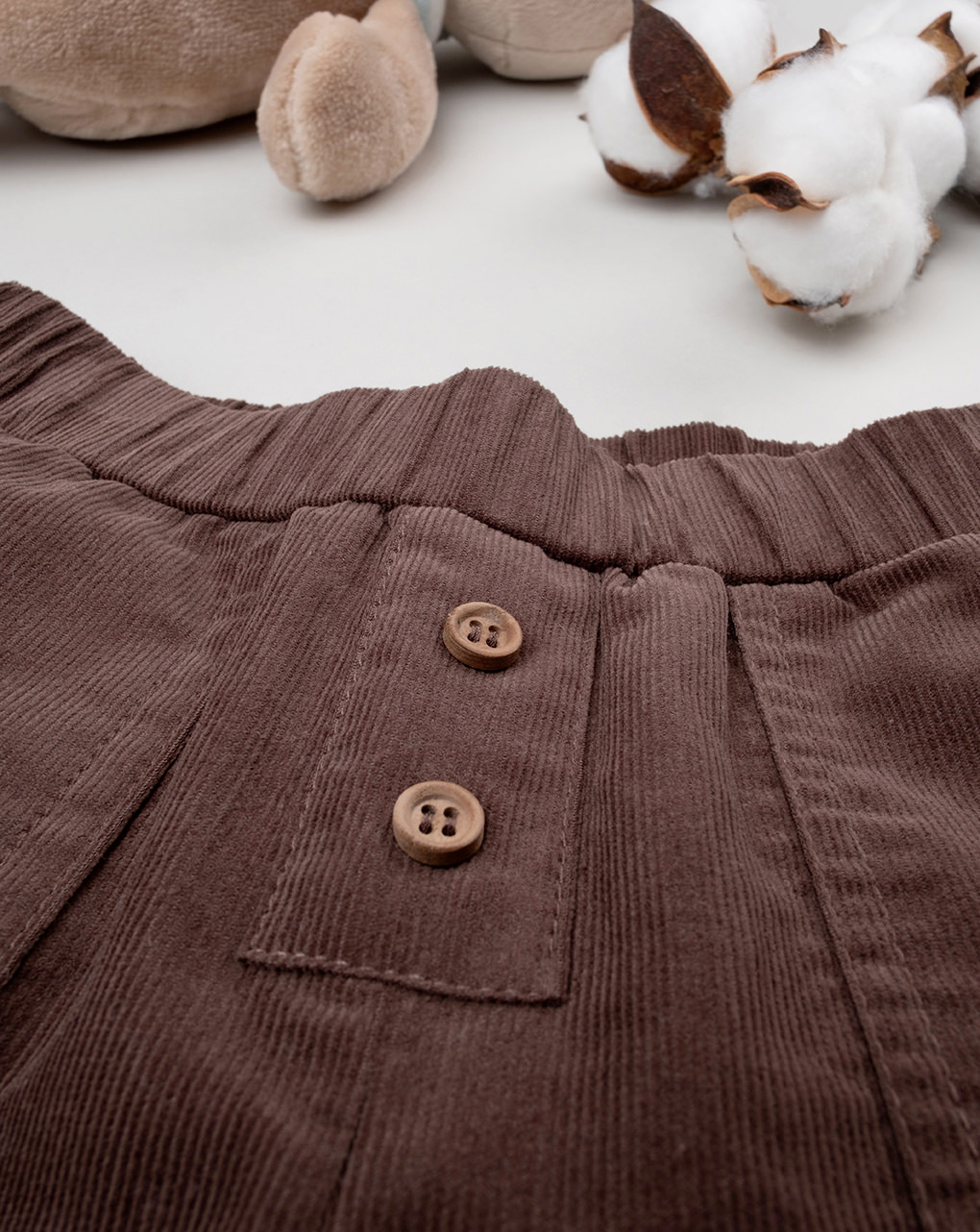Pantalones de terciopelo marrón para bebé - Prénatal