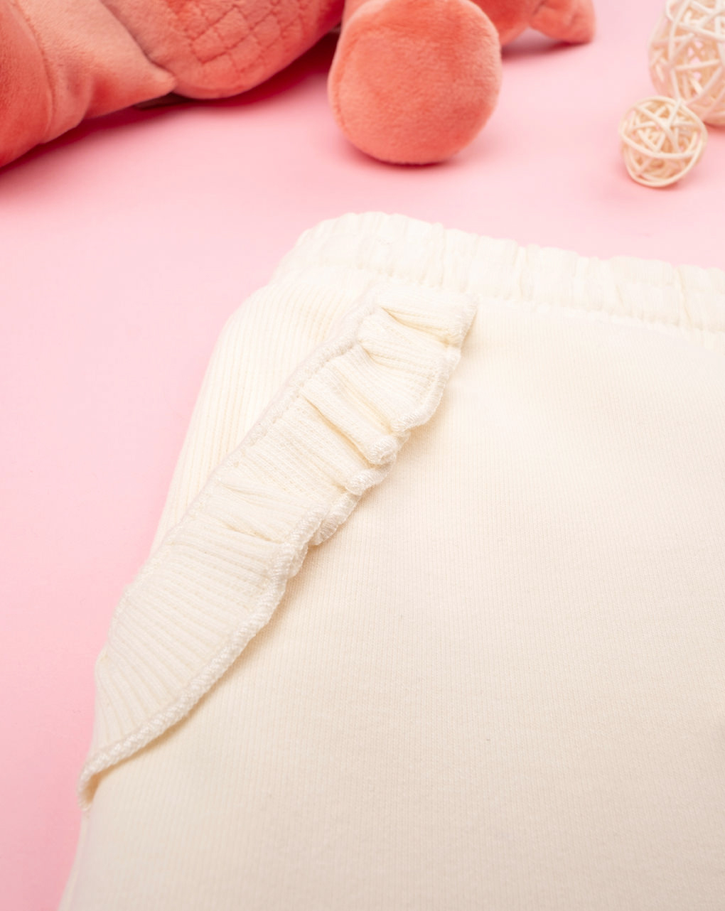 Pantalón de felpa crema para niña - Prénatal