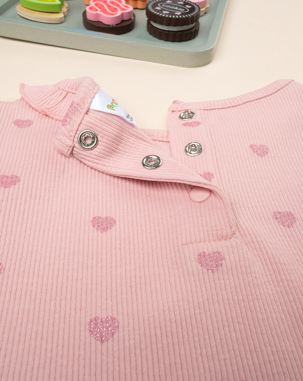 Camiseta de bebé niña de canalé rosa - Prénatal