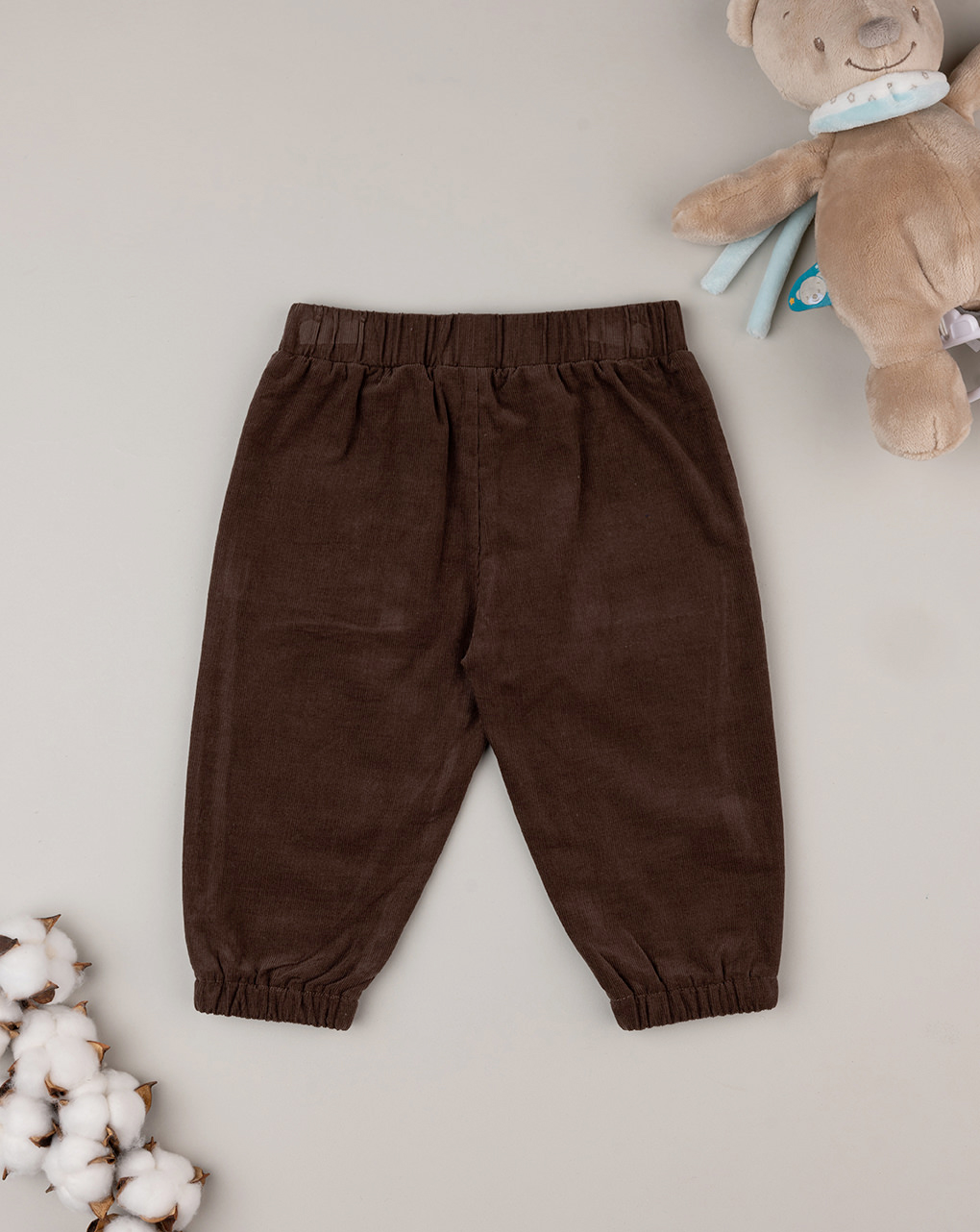 Pantalones de terciopelo marrón para bebé - Prénatal