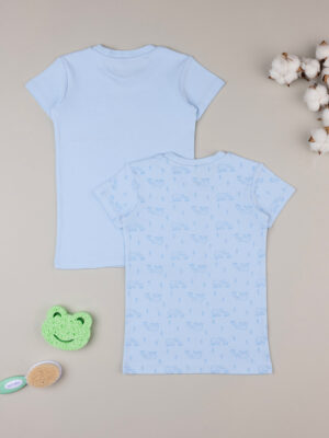 Camiseta azul bebé de algodón orgánico - Prénatal