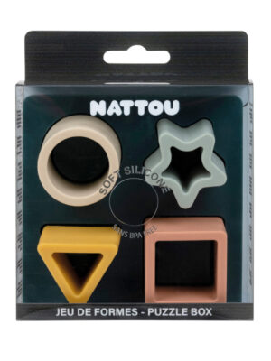 Formas entrelazadas de silicona verde oscuro - nattou - Nattou