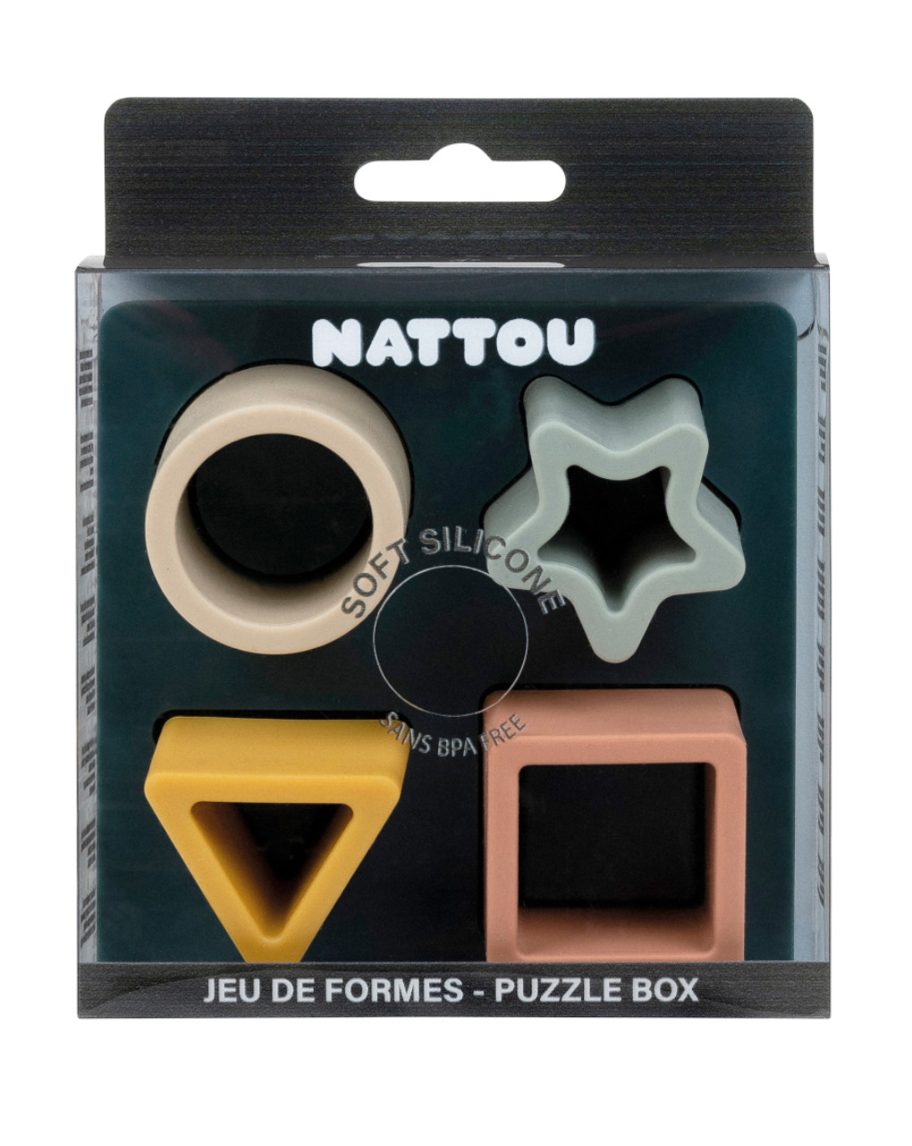 Formas entrelazadas de silicona verde oscuro - nattou - Nattou