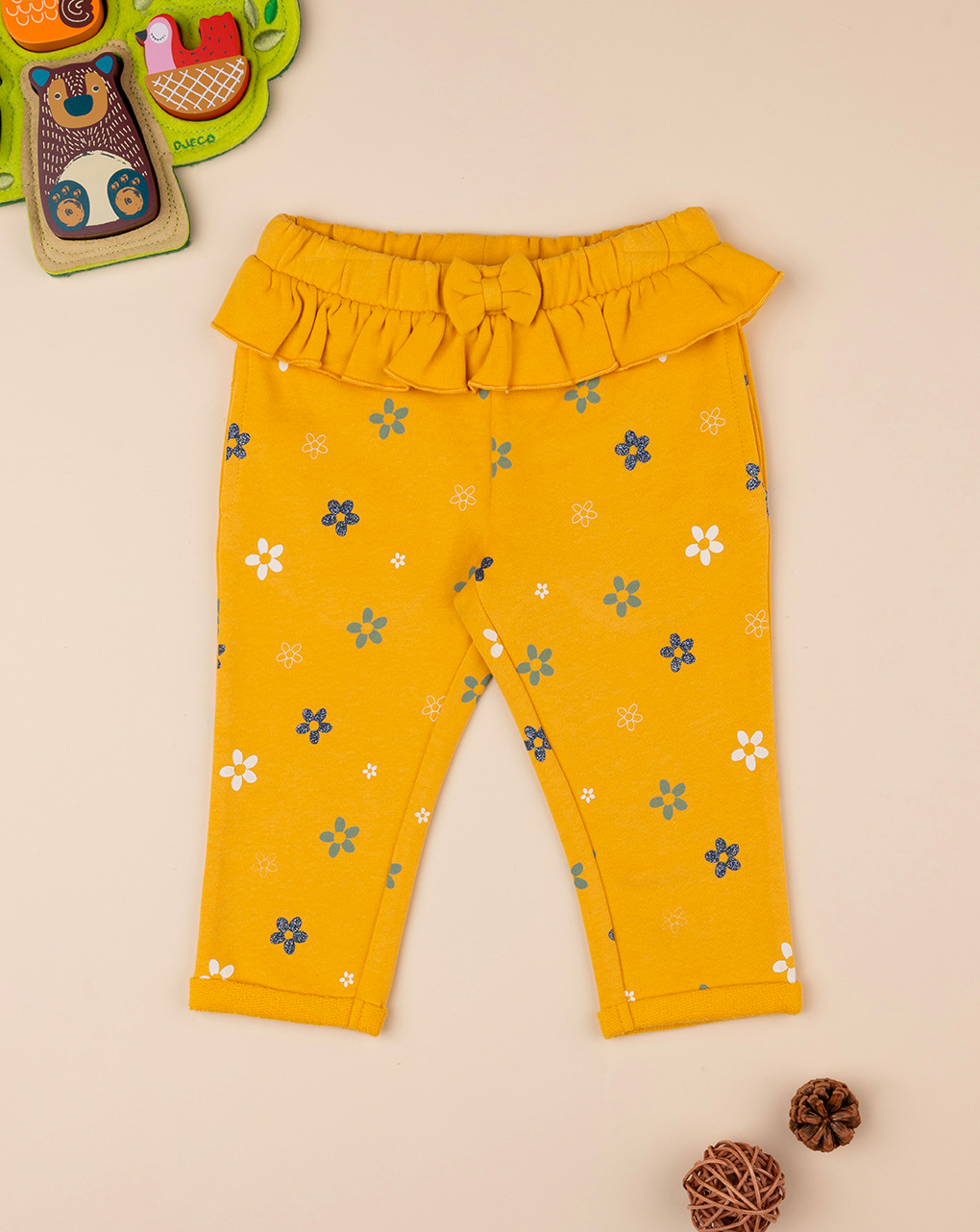 Pantalón amarillo "fiori" de niña - Prénatal