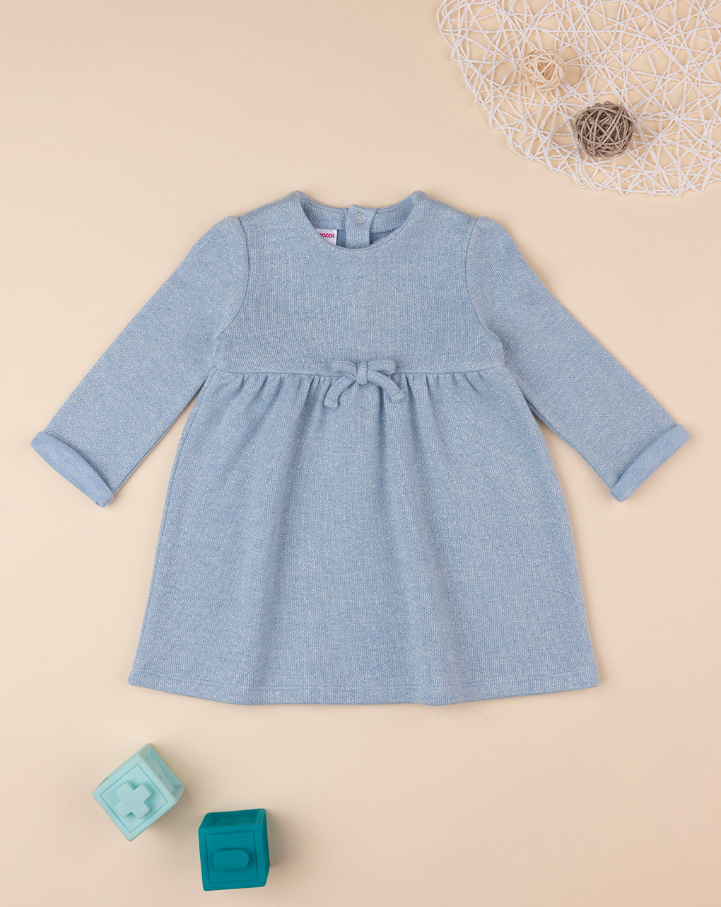 Vestido de bebé de lúrex azul claro - Prénatal