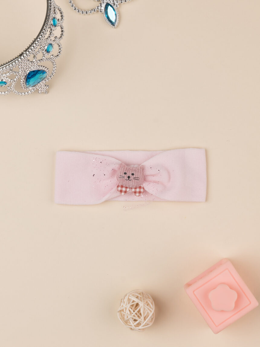 Diadema rosa bebé con gato - Prénatal
