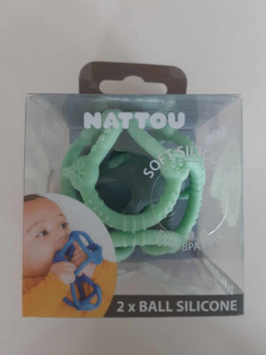 Lote de 2 bolas de silicona verde - nattou - Nattou