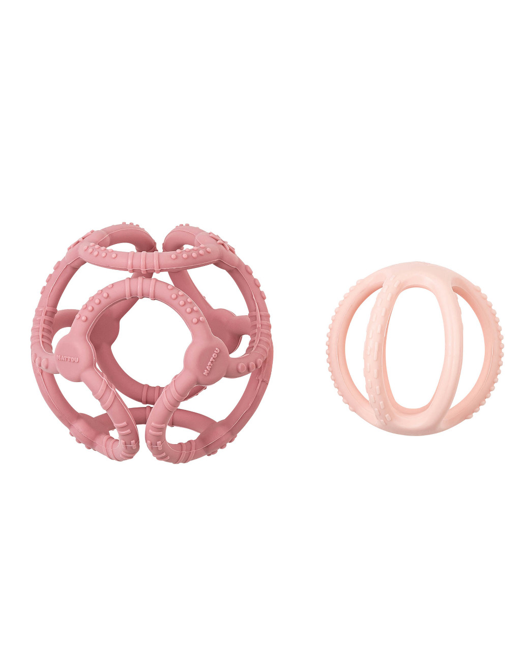 Lote de 2 bolas de silicona rosa - nattou - Nattou