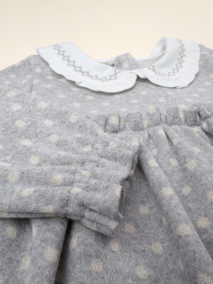 Vestido gris de lunares para niña - Prénatal