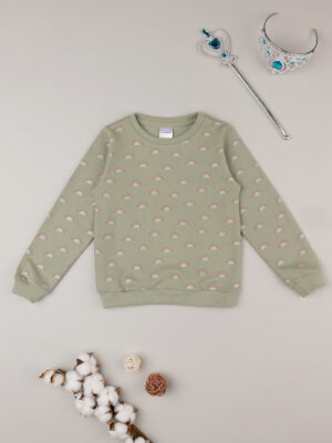 Sudadera verde niña allover - Prénatal