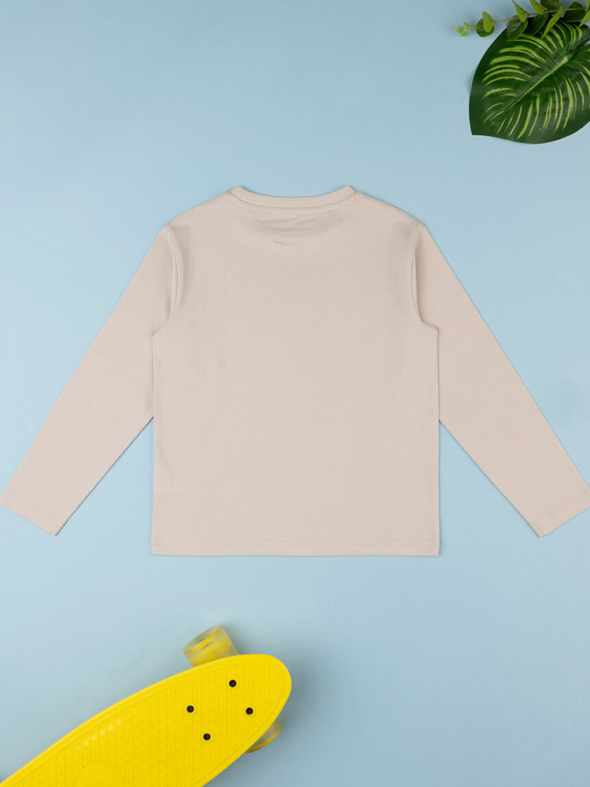 Camiseta beige de manga larga con estampado para niño - Prénatal