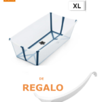 Bañera flexi bath X-LARGE trasparent blue + soporte gratuito - stokke®
