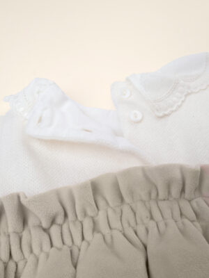 Vestido de bebé en terciopelo crema - Prénatal