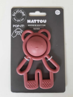 Sonajero para la dentición pop-it de silicona rosa - nattou - Nattou