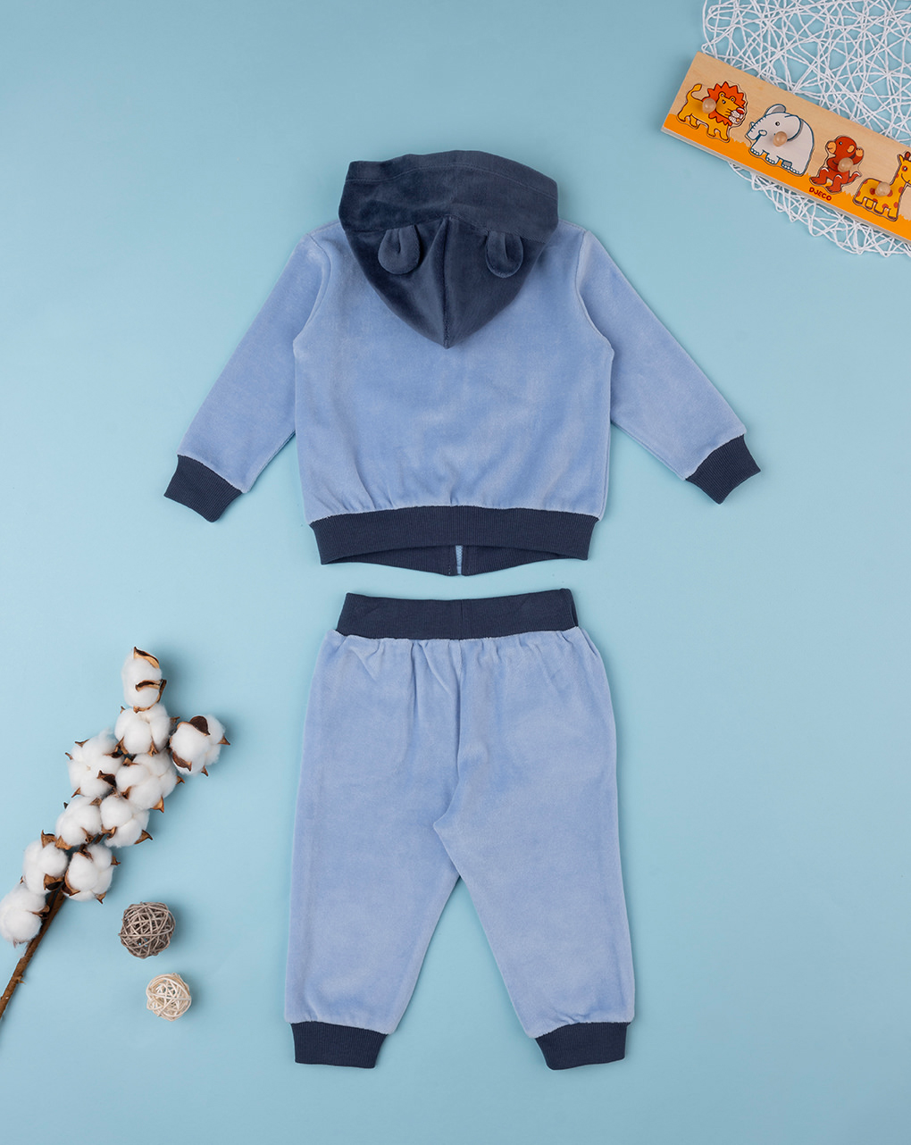 Conjunto de chenilla azul bebé - Prénatal