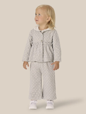 Pantalón gris de lunares para niña - Prénatal