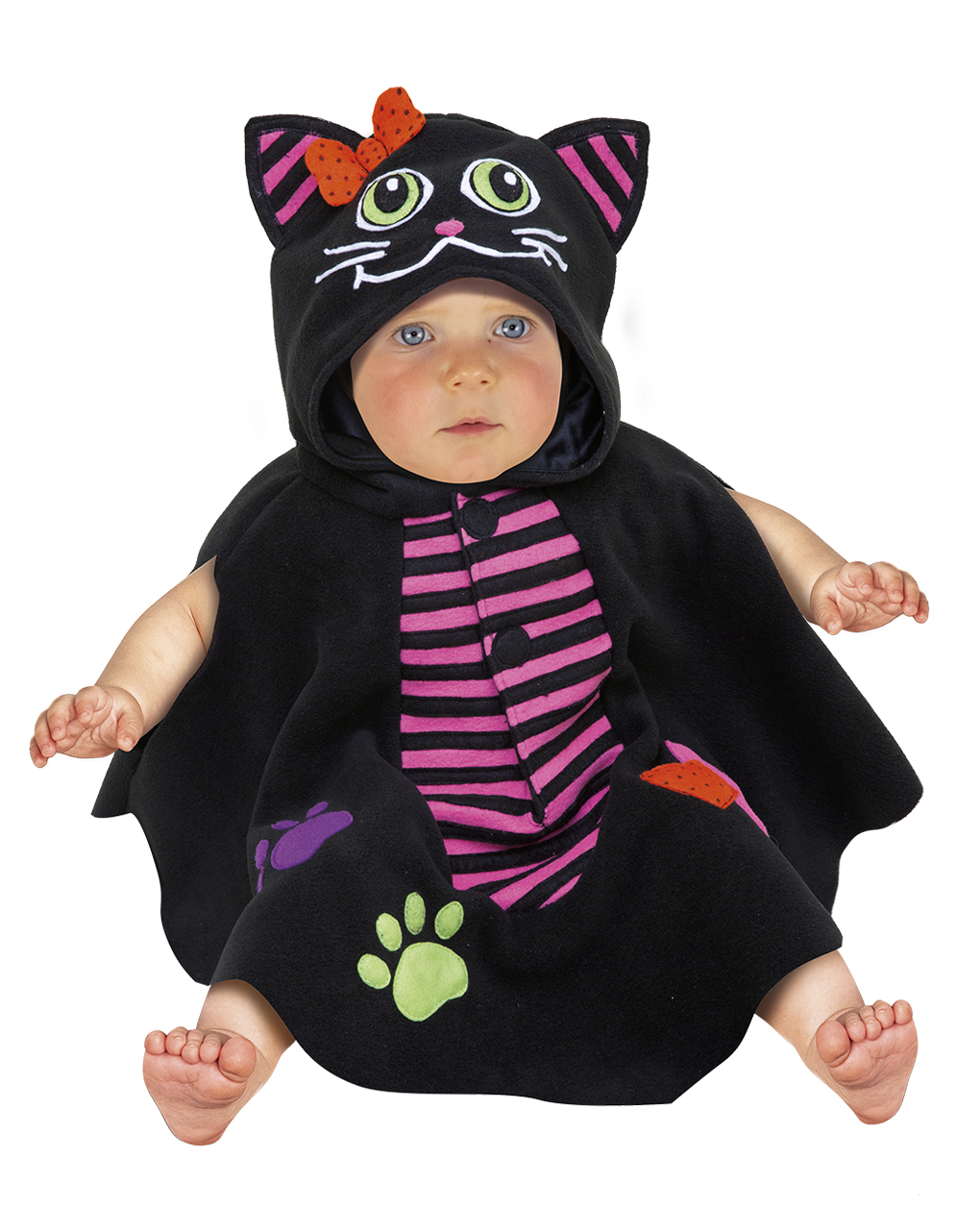 Capa estilo poncho para disfraz de gato bebé baby 9-18 meses - carnaval queen - Carnaval Queen