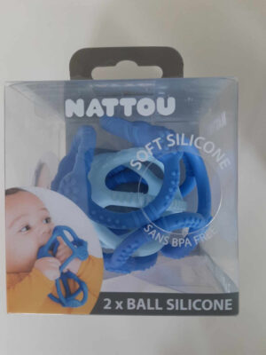Lote de 2 bolas de silicona azul claro - nattou - Nattou