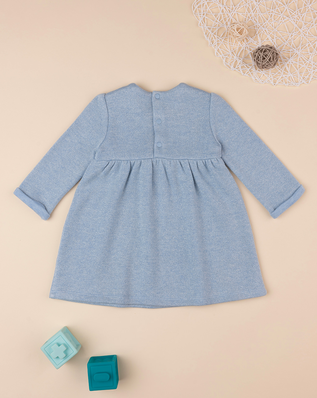 Vestido de bebé de lúrex azul claro - Prénatal