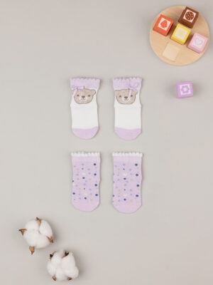 Lote 2 calcetines lila bebé - Prénatal