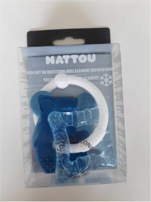 Sonajero de silicona azul claro con gel refrigerante 10 cm - nattou - Nattou