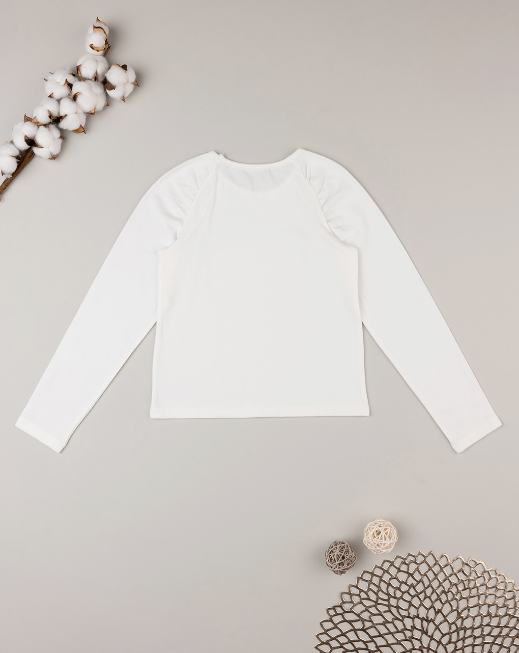 Camiseta de punto color crema para niña - Prénatal